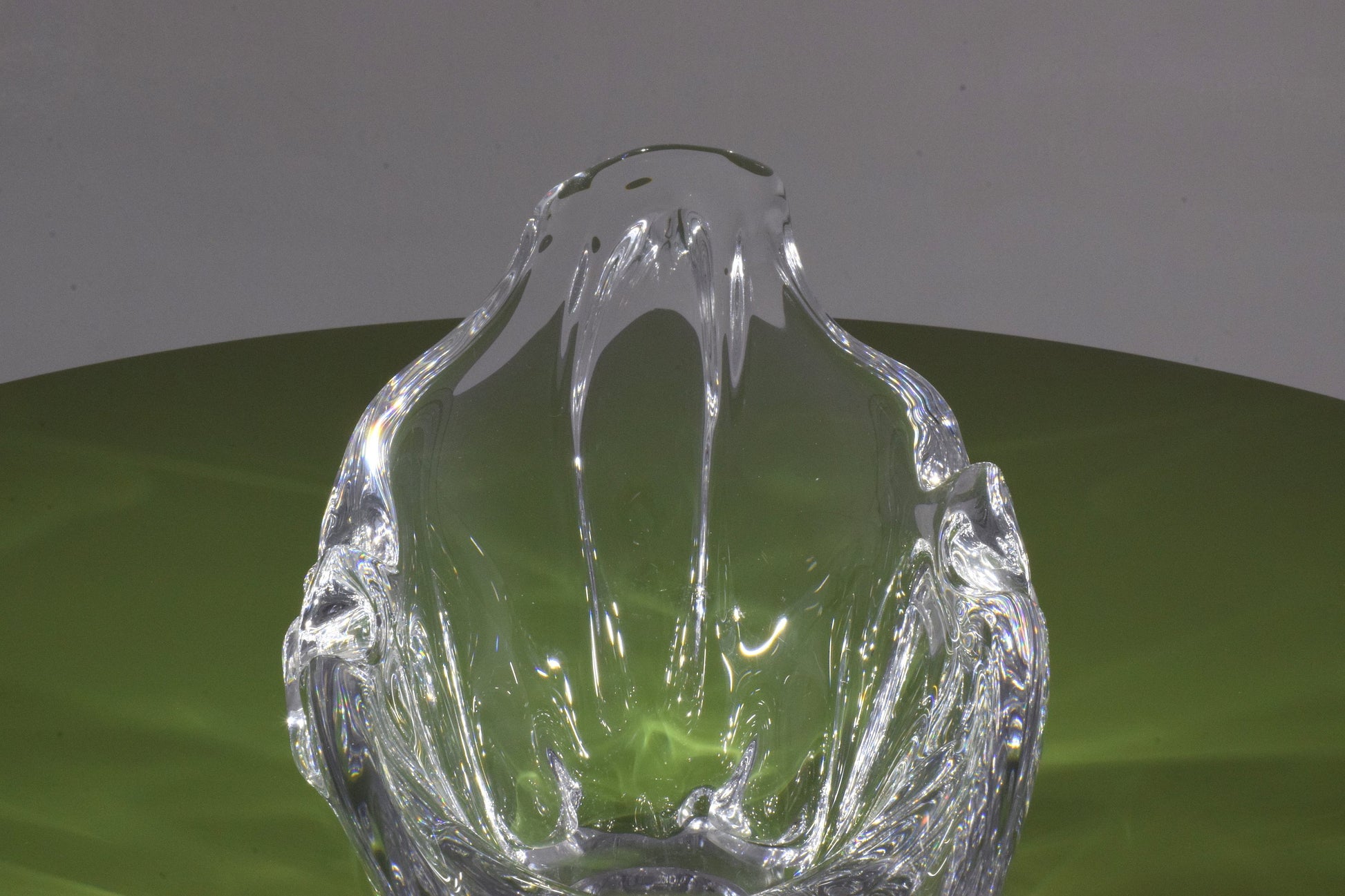 French Sculptural Vintage Crystal Vase, 1960's - Spirit Gallery 