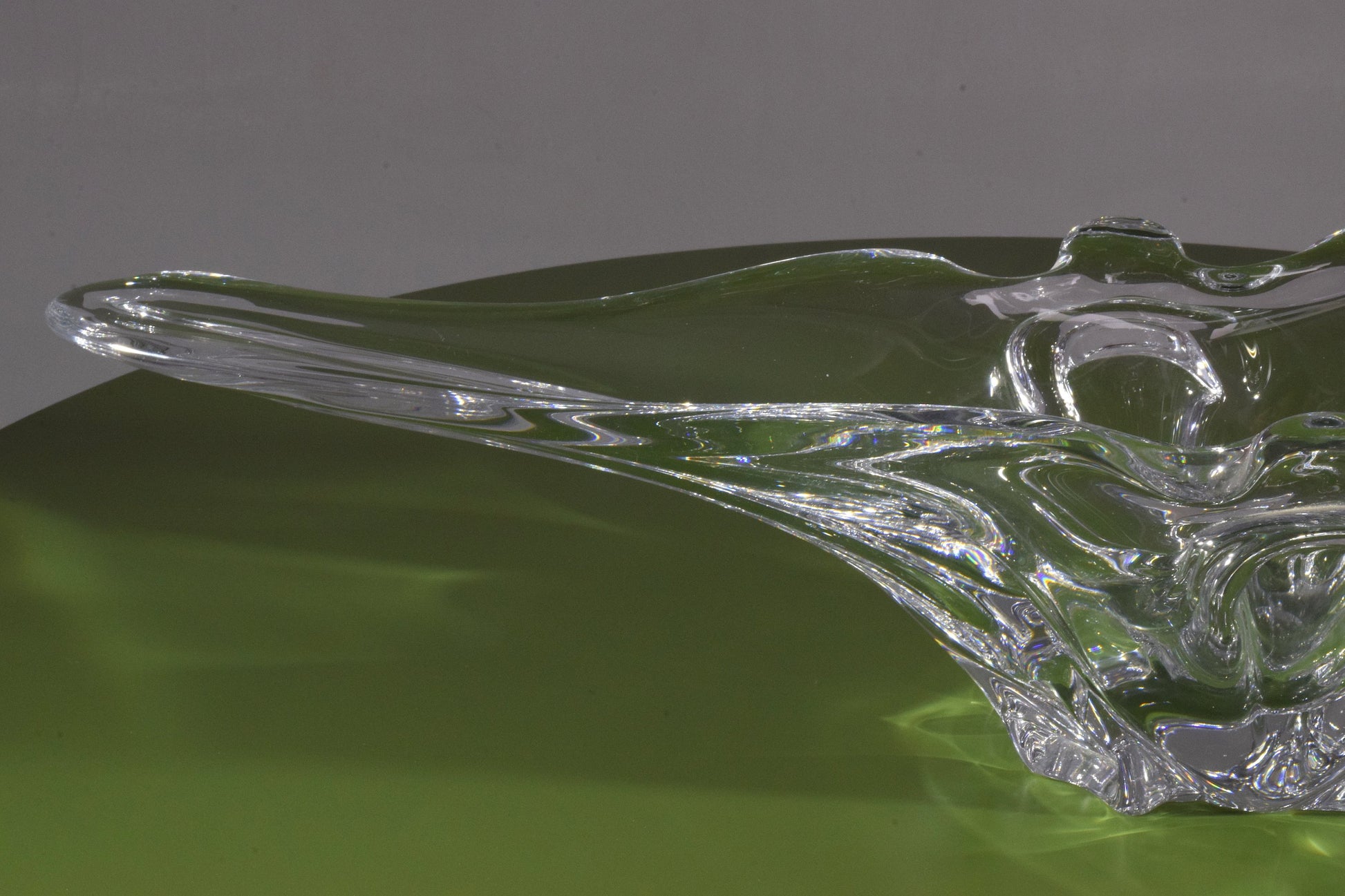 French Sculptural Vintage Crystal Vase, 1960's - Spirit Gallery 