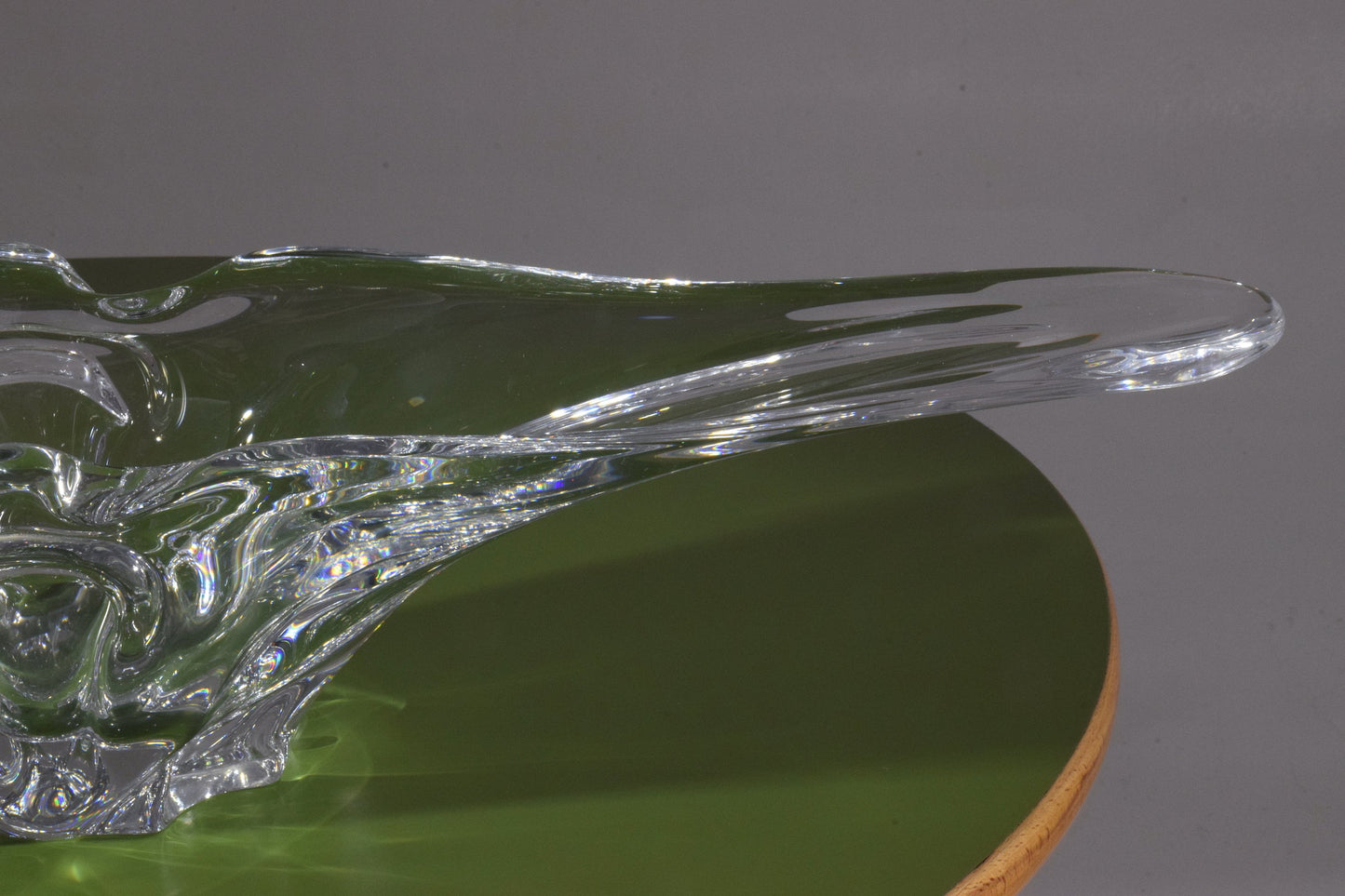 French Sculptural Vintage Crystal Vase, 1960's - Spirit Gallery 