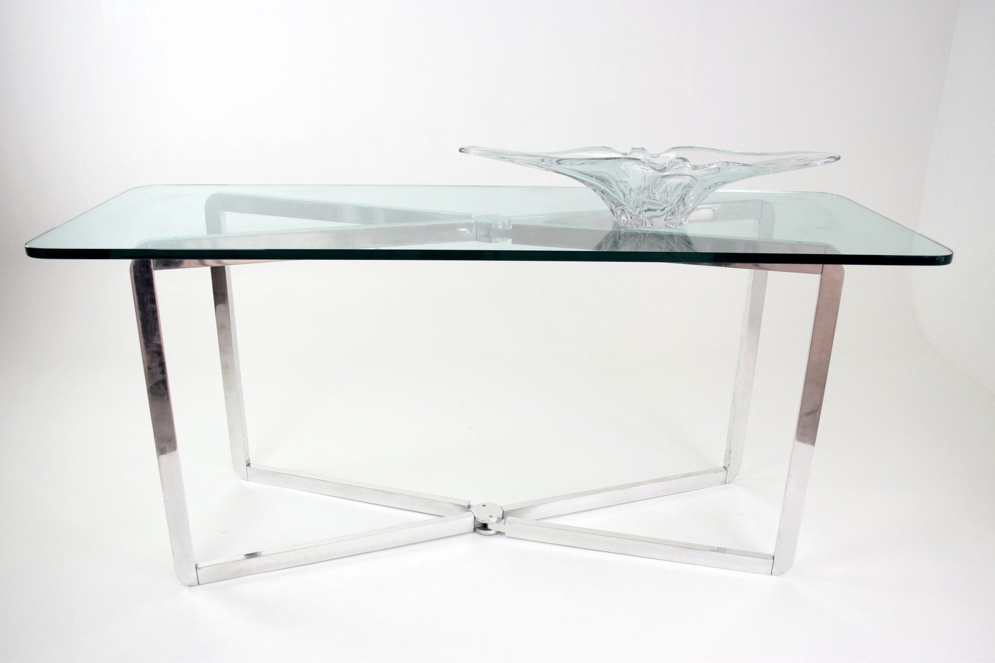 French Sculptural Vintage Crystal Vase, 1960's - Spirit Gallery 