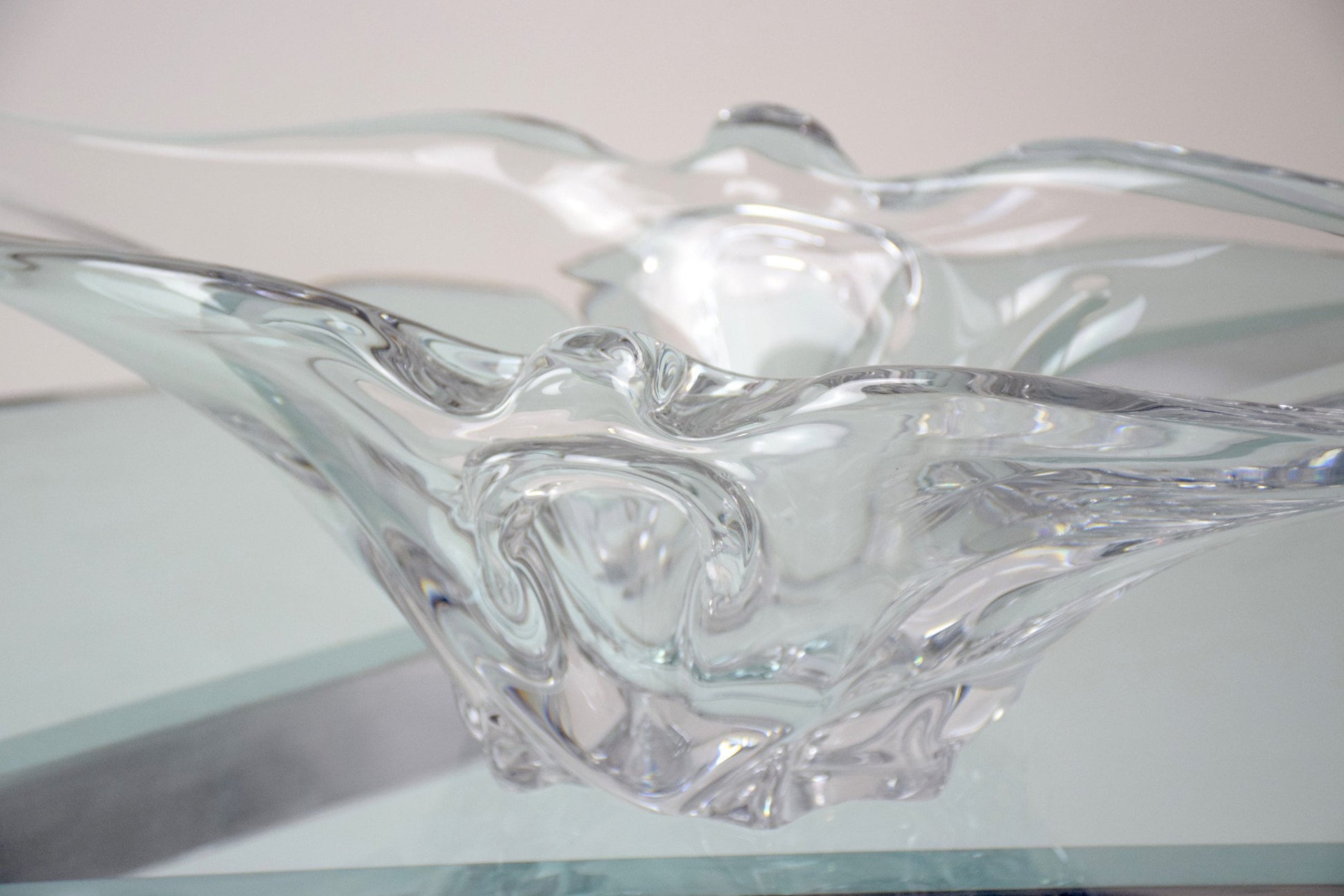 French Sculptural Vintage Crystal Vase, 1960's - Spirit Gallery 