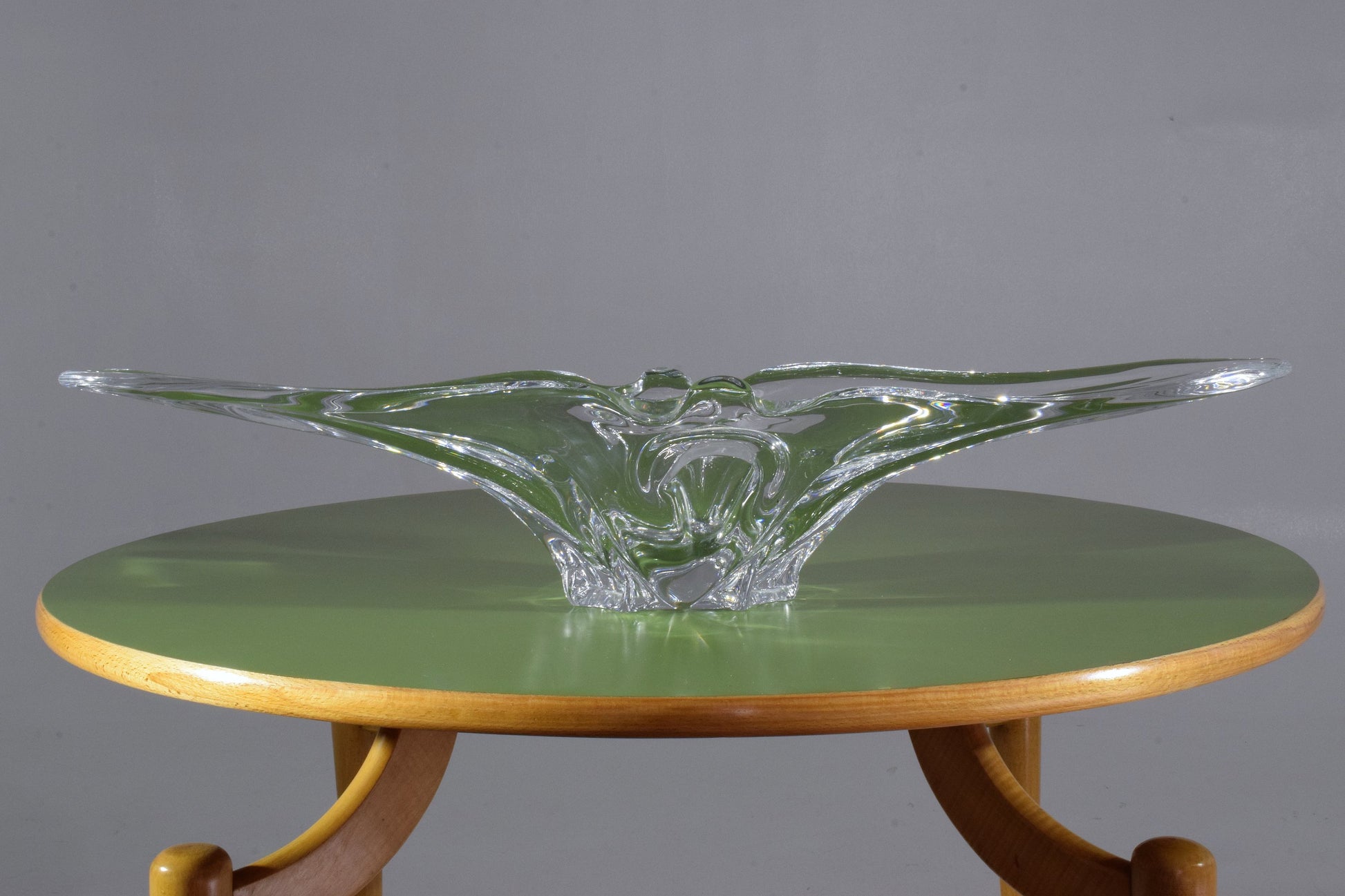 French Sculptural Vintage Crystal Vase, 1960's - Spirit Gallery 